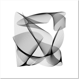 Geometric Abstract II Black and White Posters and Art